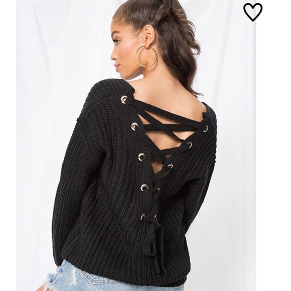 4 left❤️New! Sandy’s chunky knit lace up sweater - Picture 4 of 7